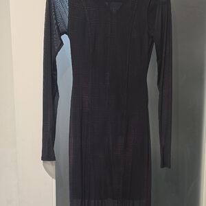 New Zara Black Whinsygoth Plaid Witchy Grunge Stretch Tulle Maxi